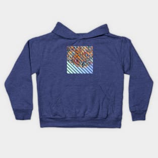 Blue Gradient Floral abstract illustration truck art Kids Hoodie